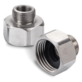 Kicimpro 1/2 to 3/8 Reducer, 3/8 Male to 1/2 Female Adapter Water Supply Line Hose Adapters Compression Fitting Stainless steel 2 Pieces