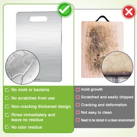 Palksky Titanium Cutting Board, Stainless Steel Cutting Board For Kitchen, Titanium Chopping Board (Small 13.4 X 9 in)