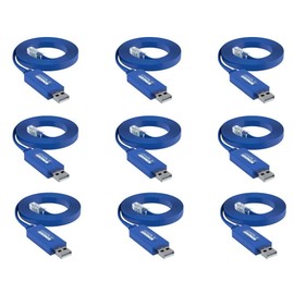 CableRack 6ft USB Console Cable with FTDI Chipset USB to RJ45 Cable for Cisco Linksys Ubiquity Juniper and HP Rollover Console Cable (10-Pack)