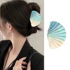 Shell Hair Clips for Women, Gradient Blue Seashell Hair Claw