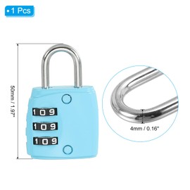 PATIKIL Security Steel Cable with 3 Digit Combination Lock, 4.9Ft/1.5M Coated Safety Wire Rope Double Loop Padlock for Outdoor Travel Luggage, Sky Blue