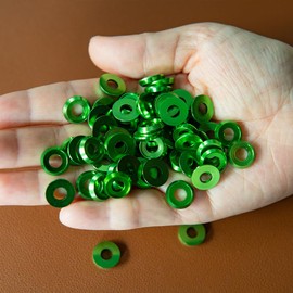 60pcs M5 Counterbore Washers, Anodized Aluminum Alloy, Head Washers Gaskets Cup Shim for Screw RC/FPV/PC/Drone/Toys/Mechanical Accessories Parts, Anodized Aluminum Alloy, Green Cool Color