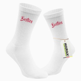 Huuraa Unisex Socks Bestie Besty Gift Size 37/46 Bestie Gift Idea, multicoloured