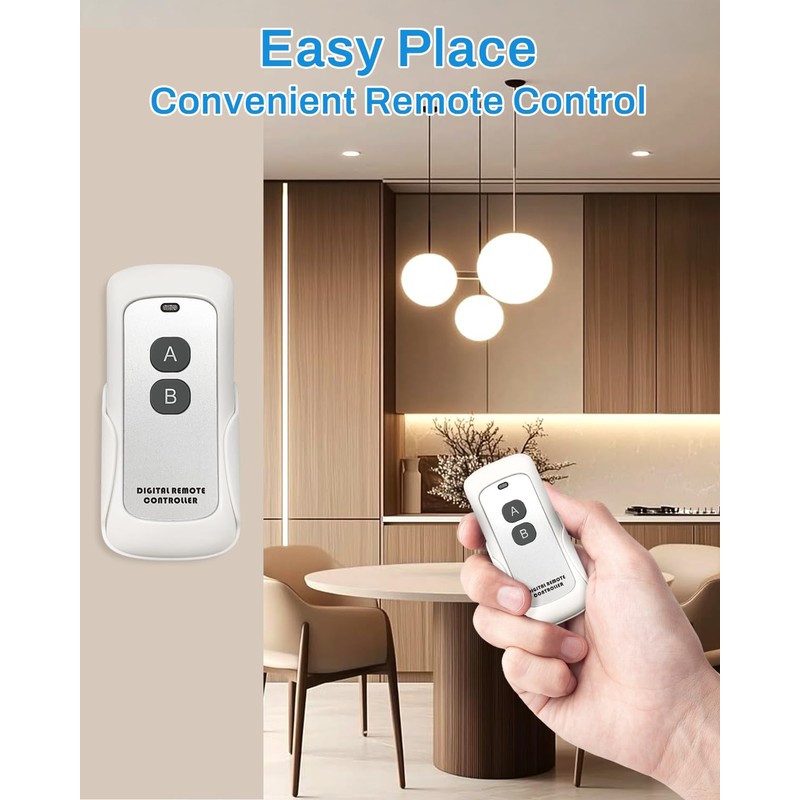 Smart Light Switch with Bluetooth Remote, Single Pole One-Way WiFi