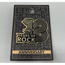 Hard Rock Cafe 18th Anniversary pin Hollywood, FL Hotel Casino Staff 2022