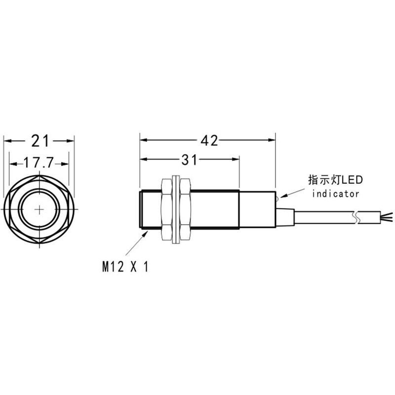 Taidacent 5 Pcs M12 Magnetic Proximity Sensor Hall Effect Proximity