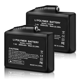 Rechargeable 7.4V 3000mAh Lithium Polymer Batteries for Battery Heated Gloves 2pcs Li-Polymer Batteries for Heated Socks Hats Support Female DC Jack, Temperature, Short Circuit & Overcharge Protection