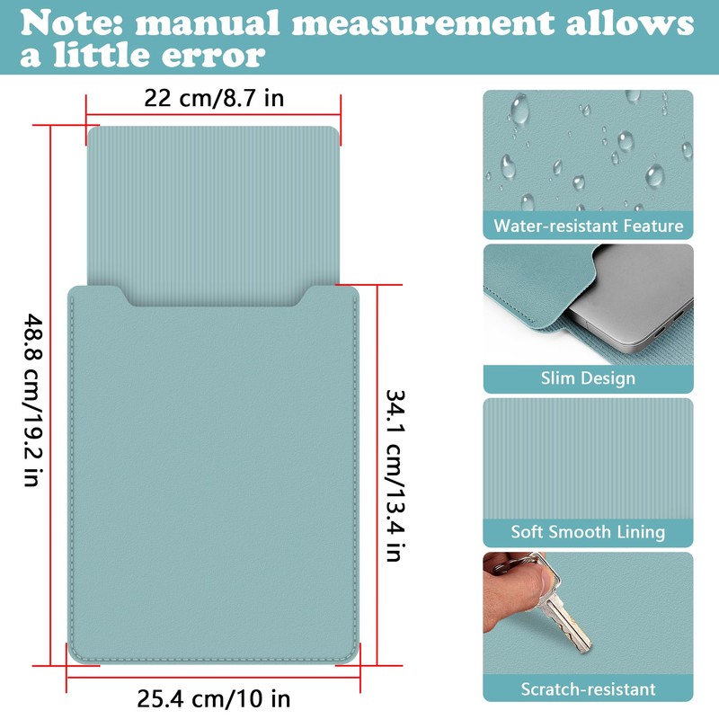 13.3-14" Sleeve, Thin PU Leather Portable Bag Compatible with New