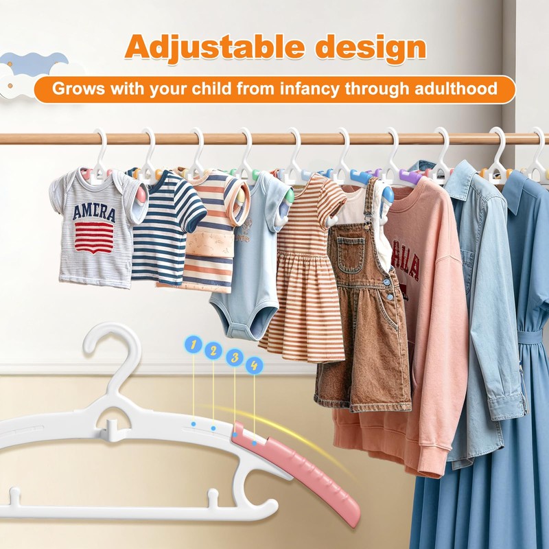CTIME 28 Pack Mini Colorful Baby Closet Hangers for Skirts,