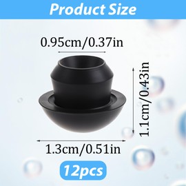 12PCS 5/16"(8mm) Bottle Jack/Floor Jack Oil Filler Plug Bung, Floor Bottle Jack Plugs, Black Rubber Hydraulic Filler Bung, Rubber Reservoir Oil Filler Plug for Oil Reservoir Filler Hole