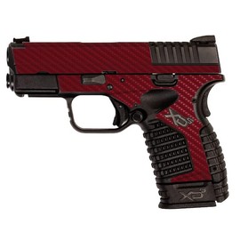 MightySkins Carbon Fiber Skin Compatible with Springfield XDS 3.3 - Solid Burgundy | Protective, Durable Textured Carbon Fiber Finish | Easy to Apply, Remove, and Change Styles | Made in The USA