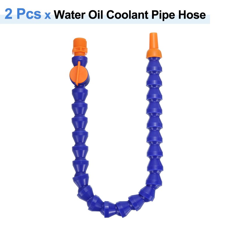 sourcing map 2Pcs G1/2" Thread Flexible Water Oil Coolant Pipe