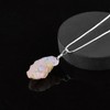 Raw Ethiopian Opal Gemstone Dainty Pendant Necklace, Rough Crystals, October