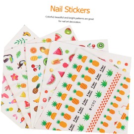 STOBOK 10sheets DIY Decals for Scrapbooking Nail Art and Journals Adorable Summer Fruit Stickers for Personalization Vibrant Colors