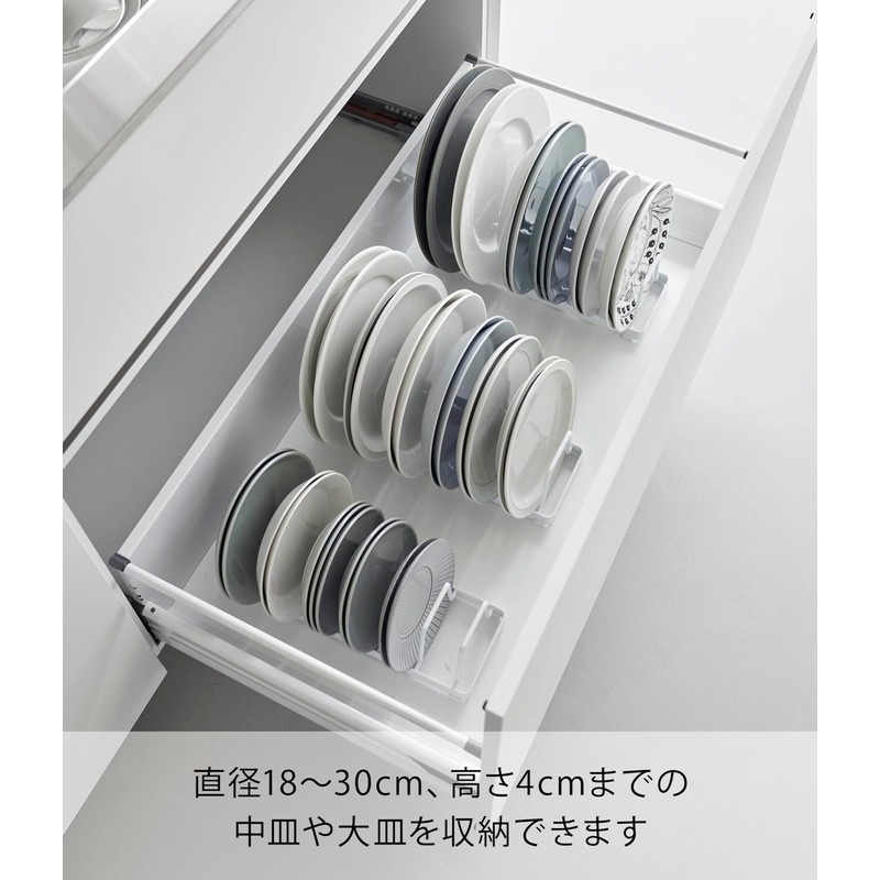 Yamazaki 1375 Dish Stand, White, W 12.6 x D 4.3
