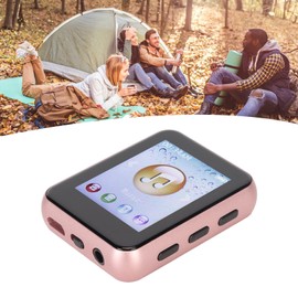 MP3 Player, 1.8in Touch Screen Built in FM Radio Portable Music Player HiFi Lossless 8G with Speaker for Travel (Rose Gold)