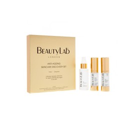 BeautyLab Anti-Ageing SkinCare Discovery Set | Contains Silk Cleanser 50ml, Relax Neuropeptide Serum 15ml & Skin Perfecting Moisture Cream 15ml | Hydrating & Smoothing Routine for Dry or Mature Skin