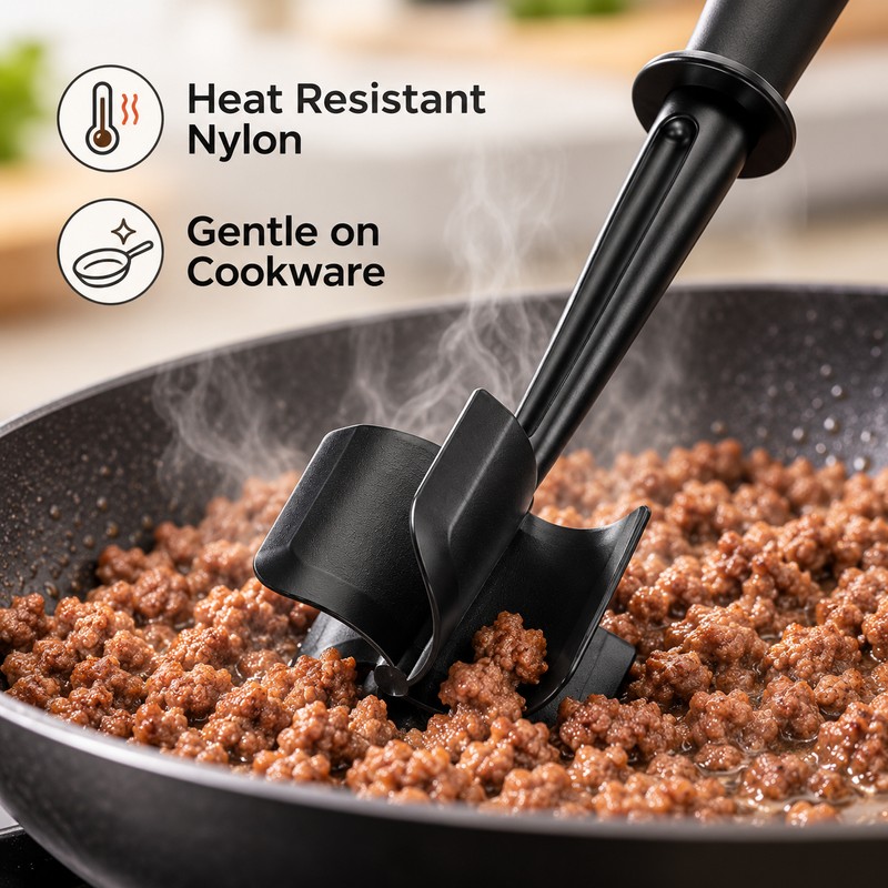 Nylon Meat Chopper for Ground Beef – 5 Curved Blades