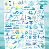 100PCS Ocean Wave Temporary Tattoos – Surf Beach Summer Theme