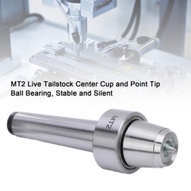 MT2 Live Tailstock Center Cup and Point Tip, MT2 Wood Lathe Live Center Set, Stainless Steel Live Centers Drive Spur Cup for Woodworking Wood Metal Turning Tool