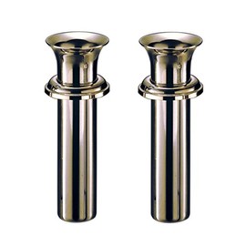 Flower Stand for Graves, High Grade Stainless Steel, Medium Insert, with Brim, Tube Diameter: 1.7 inches (44 mm) (Large), Ring Bottom Depth: 5.5 inches (140 mm), Set of 1 to 2 (Large)