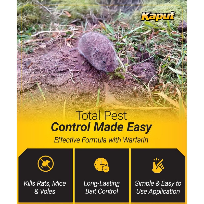 Kaput Rat & Mouse Bait- Effective Warfarin Formula for Rodent
