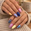 Colorful Press on Nails Almond Medium - Polka Dot Fake