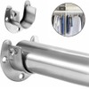 Stainless Steel U Shape Hardware Closet Pole Socket with Screws
