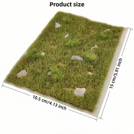 gdeplok Static Grass Mat 5.6 x 4 Inch – Realistic Lawn Patch for Model Railway, Diorama, Wargaming Terrain – 1 Piece (Autumn Green)