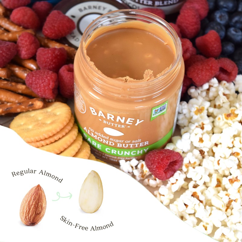 Barney Butter Almond Butter, Bare Crunchy, 10 Ounce Jar, No