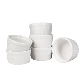 Mini Ramekins 1.5 oz Set of 6, Small Ceramic Bowls for Dips, Souffle, Creme Brulee, and Baking - Stackable Porcelain Ramekins Oven Safe, Microwave & Dishwasher Safe, Ideal for Desserts & Charcuterie Boards