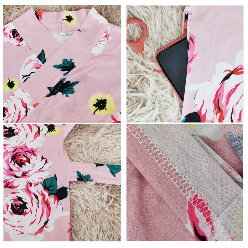 SUFEINI Maternity Robes and Matching Swaddle Blanket Set, Women Mommy