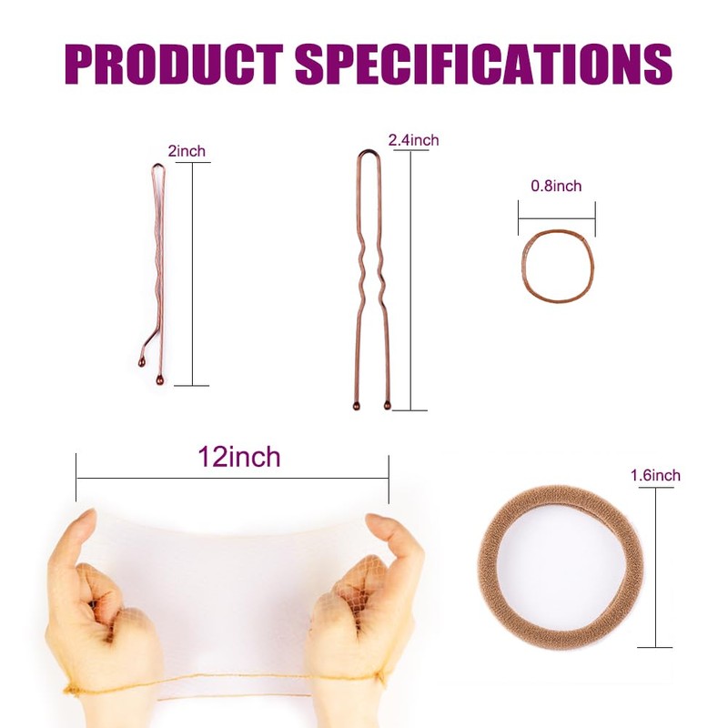 Ballet Bun Hair Nets 85Pcs 20 Invisible Elastic Edge Mesh