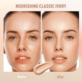 FV- Paquete de 2 bases de maquillaje líquidas hidratantes, resistentes al agua y ligeras, acabado natural con cobertura media
