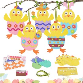 10 Pack Easter Chick Crafts Kits,Easter Chick Mix & Match Decorations,Easter Art and Craft Party Supplies for Kids,Girls Boys DIY Make Your Own Ornaments Creative Activities Gift