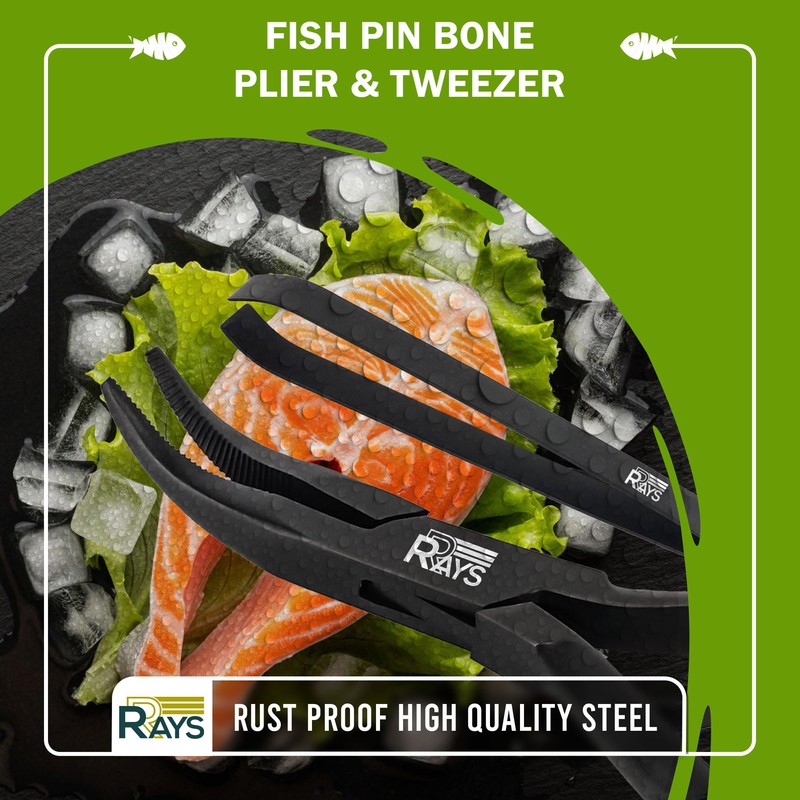 Fish Bone Pliers/Tweezers – Ergonomic Non-Slip Grip, Food-Grade Stainless Steel