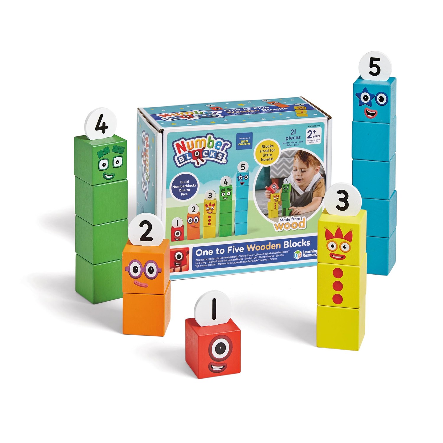 Learning Resources Numberblocks One to Five Wooden Blocks, Wood ...