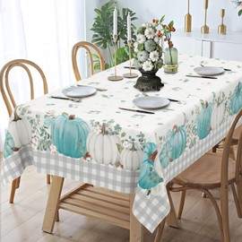 uwdfnwuif Mantel de Acción de Gracias de otoño con calabaza, mantel de mesa para la decoración del comedor de la cosecha de otoño - 60 "* 102" Rectángulo