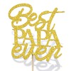 Gold Glitter Best Papa Ever Cake Topper, Happy Birthday Dad