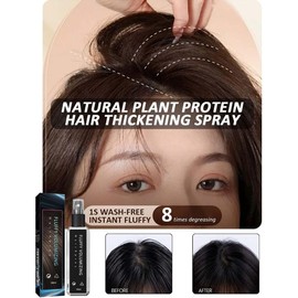 Natural Plant Protein Hair Thickening Spray, 100/30ml Instntaeous Fluffy Volumizing Hair Spray, Styling Gel & Hairspray for Fine, Long Lasting Bright Non Sticky for All Hairstyles (100ml*2PCS)
