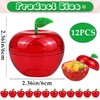 DOERDO 12pcs Red Apple Container Fruit Candy Box Plastic Bobbing