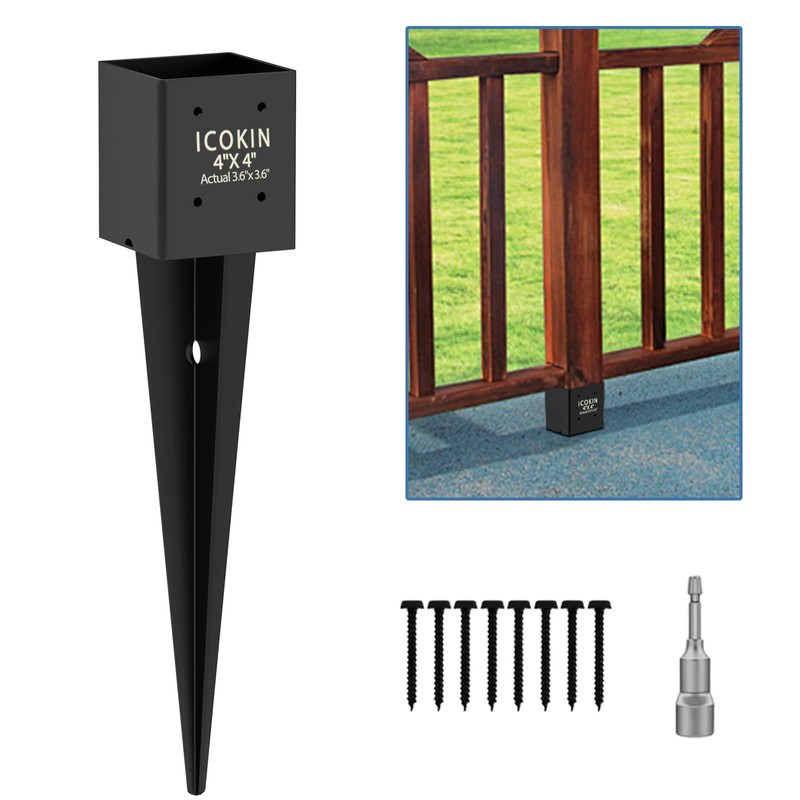 4 Pack 4x4 Fence Post Anchor Ground Spike – Heavy