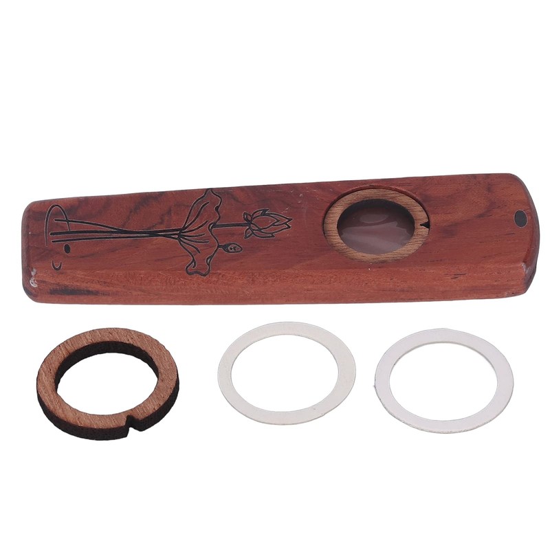 Kazoo Flute Professional Amplified Ham with Wooden Kazoo Mouth Ring
