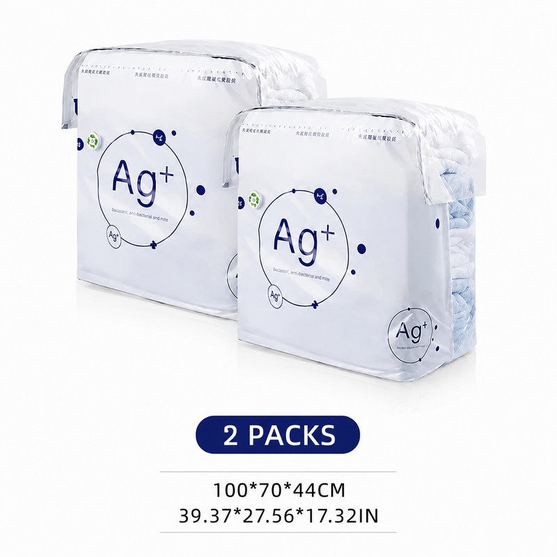 2 Pack Ag+ Silver Ion Vacuum Storage Bags, No Pump
