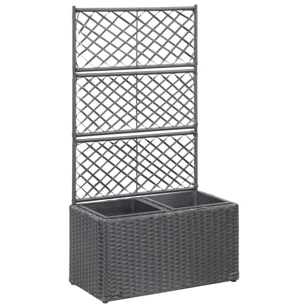 Udorich Versatile Rattan Raised Bed Planter with Built-in Trellis and