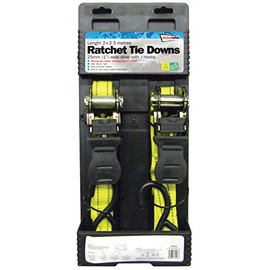 Streetwize - Ratchet Tie Downs With Rubber Handles - 2 x 35mm x 3.5 Metre - Ideal For Tying Down: Cargo, Bikes, Motorcycles and Machinery
