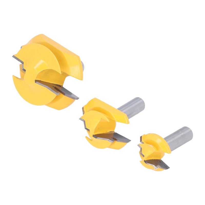 3PCS 1/2in Shank Router Bit 45 Degree Glue Joint Lock