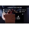 STARHIDE Mens RFID Blocking Compact Real Leather Coin Pocket Billfold