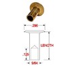 4-4 BRASS BRAKE RIVETS, SLIGHTLY COUNTERSUNK HEAD, (PACK OF 100