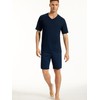 Uncover by Schiesser Men's Short Pyjamas, midnight blue